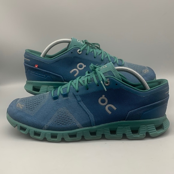 On Running Shoes On Cloud X Helion Cloudtec Blue Green Running